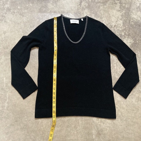 Georges Rech Paris Sweater Womens Medium Black Cashmere Wool Chain Neck - Picture 5 of 12